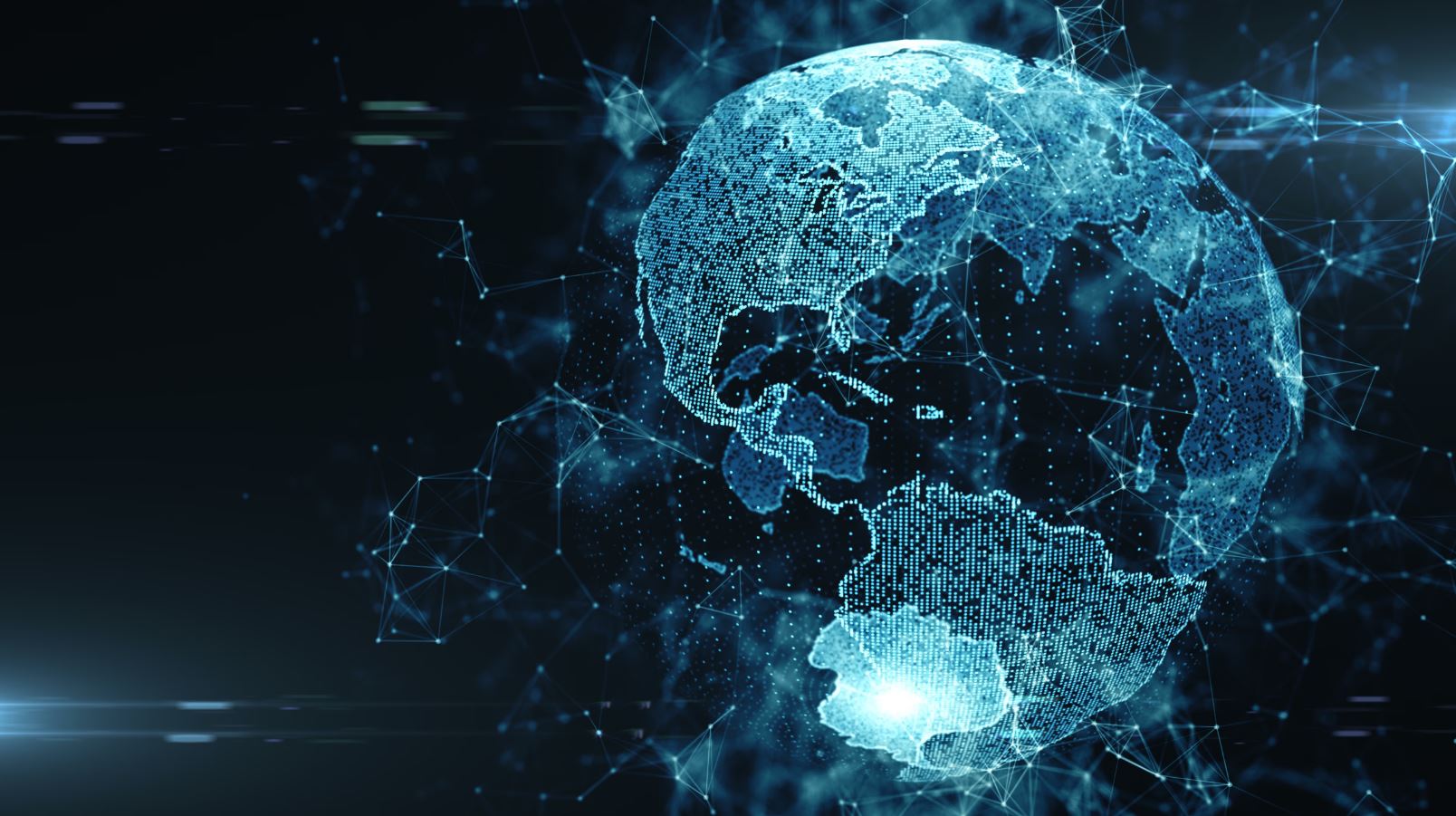 Abstract visual of a calm connected digital network